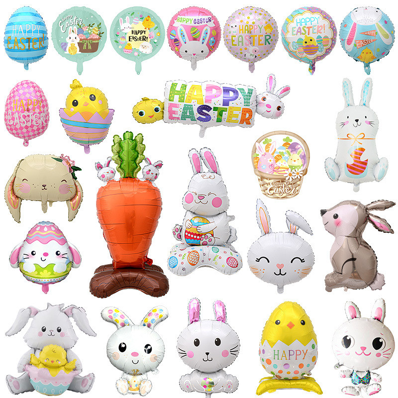ลูกโป่งฟิล์มอลูมิเนียม EASTER Egg Rabbit Chick EASTER ตกแต่งปาร์ตี้