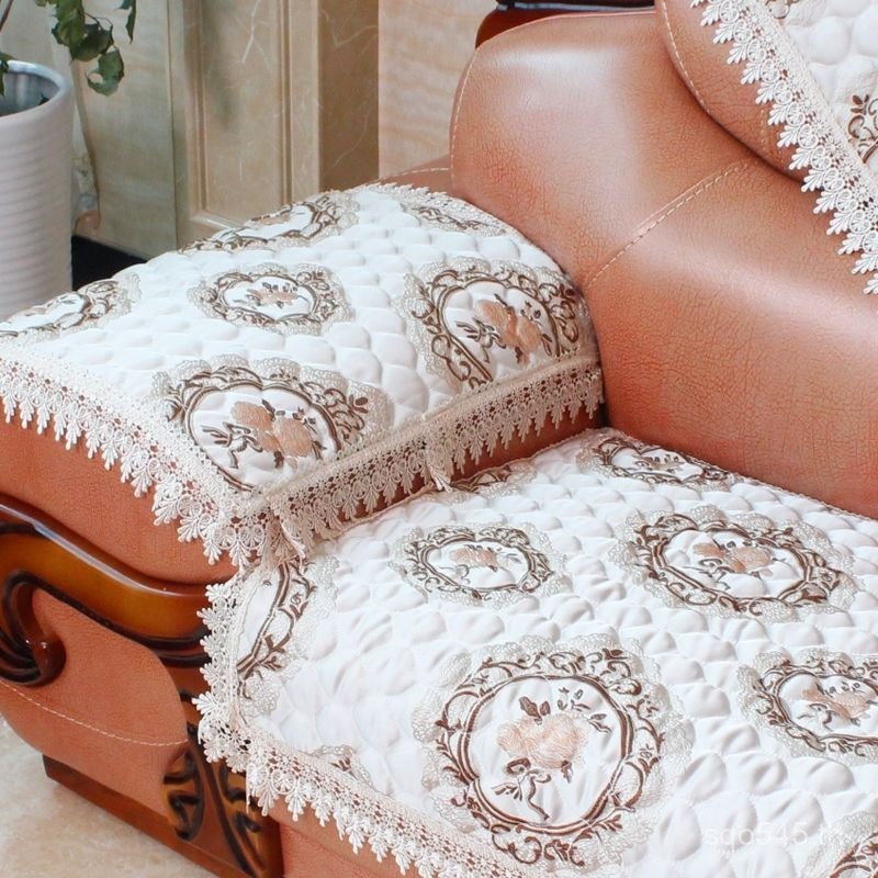 Four Seasons Universal Anti-slip Universal ผ้าผสมหนังรวมทุกอย่างสามที่นั่งยุโรปสไตล์โซฟาเบาะโซฟาเบาะ