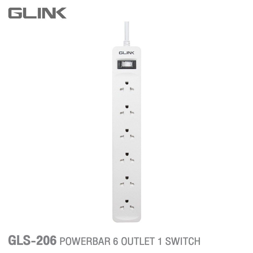 SB Design Square Glink ปลั๊กพ่วง Powerbar 6 Outlet 1 Switch รุ่น GLS-206 1.5M