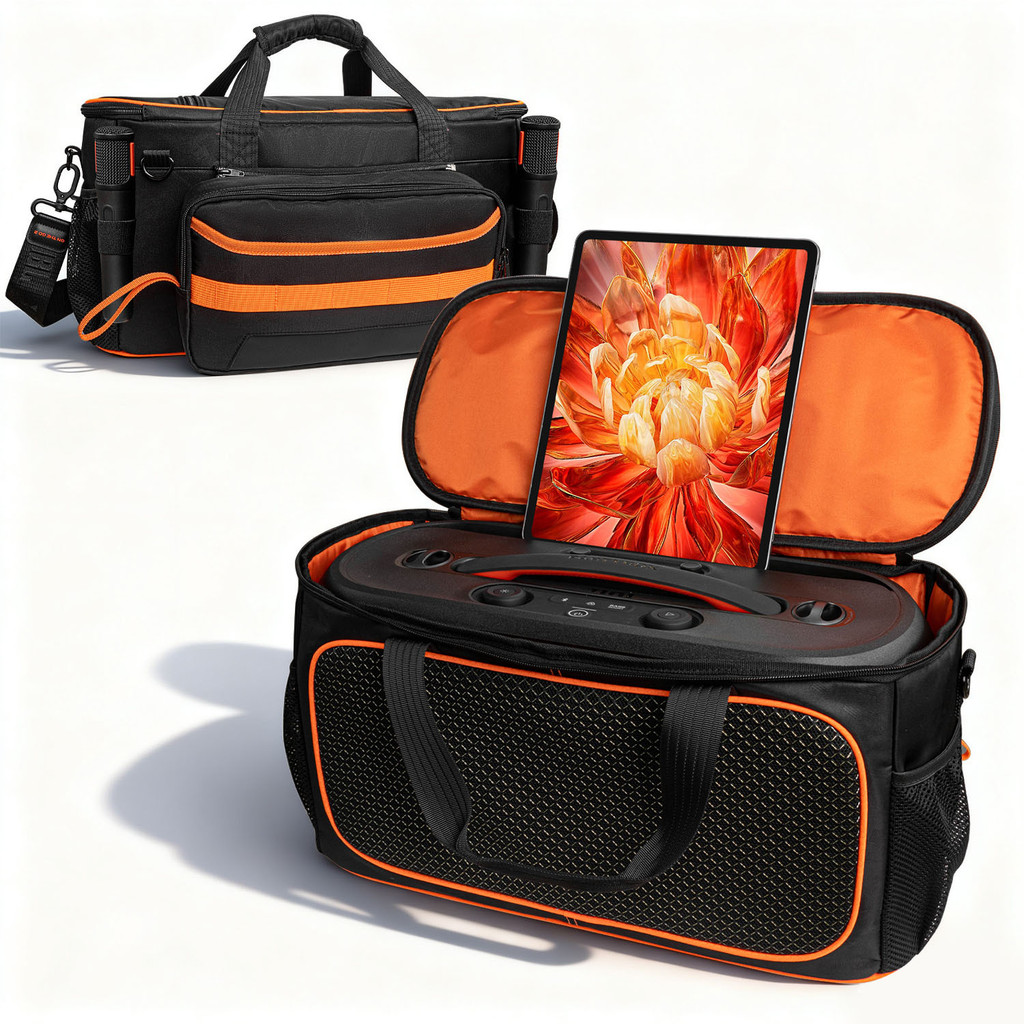 กระเป๋าเก็บของ เคสสําหรับลําโพง JBL PARTYBOX ON-THE-GO 2, กระเป๋าเก็บป้องกันแบบพกพาพร้อมกระเป๋าสะพายอุปกรณ์เสริมสําหรับลําโพงและสายเคเบิล