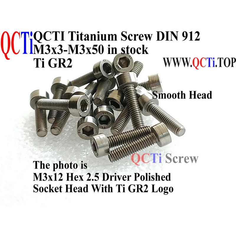 DIN 912 M3 Titanium screw M3x22 M3x25 M3x30 M3x35 M3x40 M3x45 M3x50 M3x20 M3x3 Socket Head Hex 2.5 D
