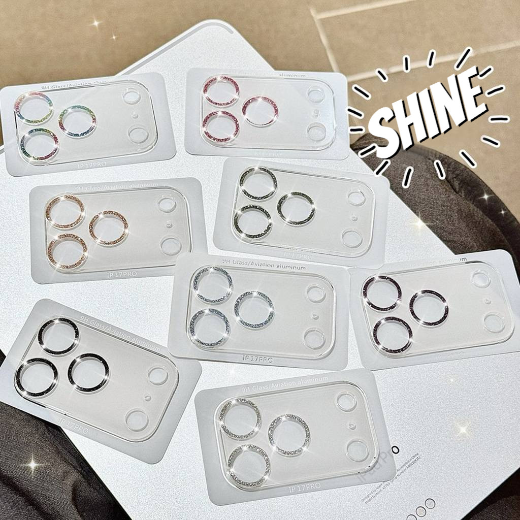 ฟิล์มกล้องโทรศัพท์สําหรับiPhone 17 Pro Max 17 Air Glitter Shining All-Matchกระจกนิรภัยเลนส์โทรศัพท์มือถือกลับสติกเกอร์ป้องกันฝาครอบตกแต่งโทรศัพท์มือถืออุปกรณ์เสริม