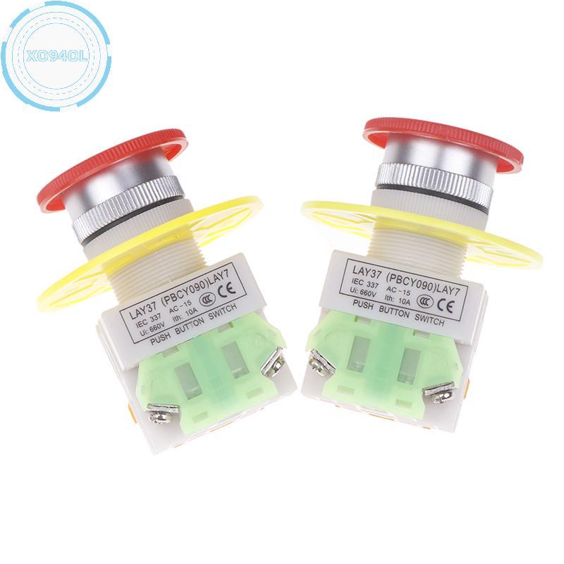 Xo94ol 1 PC เห็ด 1NO 1NC DPST หยุดฉุกเฉินปุ่มกด AC 660V 10A อุปกรณ์ Self Lock Lift ลิฟท์สลัก TH