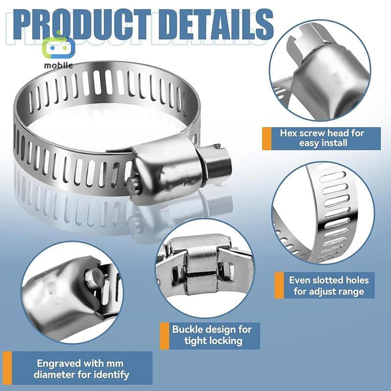 [maygood] 40 ชิ้นกล่องบรรจุ 8-29 มม.สแตนเลสสไตล์อเมริกันคอหนีบกล่องหนีบหนีบแหวนหนีบข้อต่อ {TH}