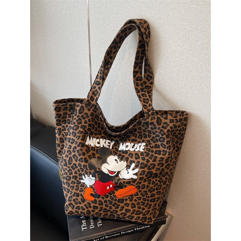 กระเป๋าผ้าใบผู้หญิง พิมพ์เสือดาว ออกแบบน่ารัก สไตล์เรียบง่าย - Clove 20251121