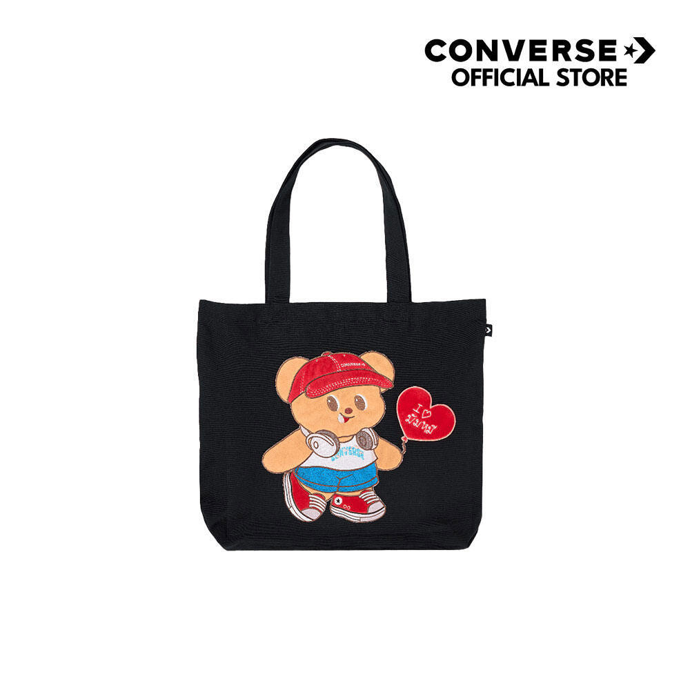 CONVERSE กระเป๋า BUTTERBEAR CHEVRON TOTE BAG BLACK UNISEX 1261878AU_S5BKXX