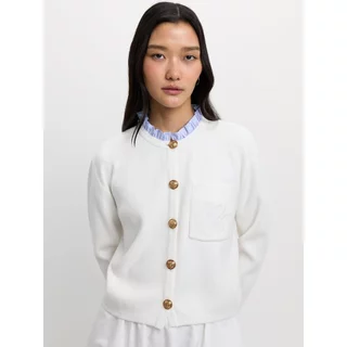 [Pomelo] เสื้อคาร์ดิแกนขอบแต่งระบาย / Ruffle Trim Cardigan