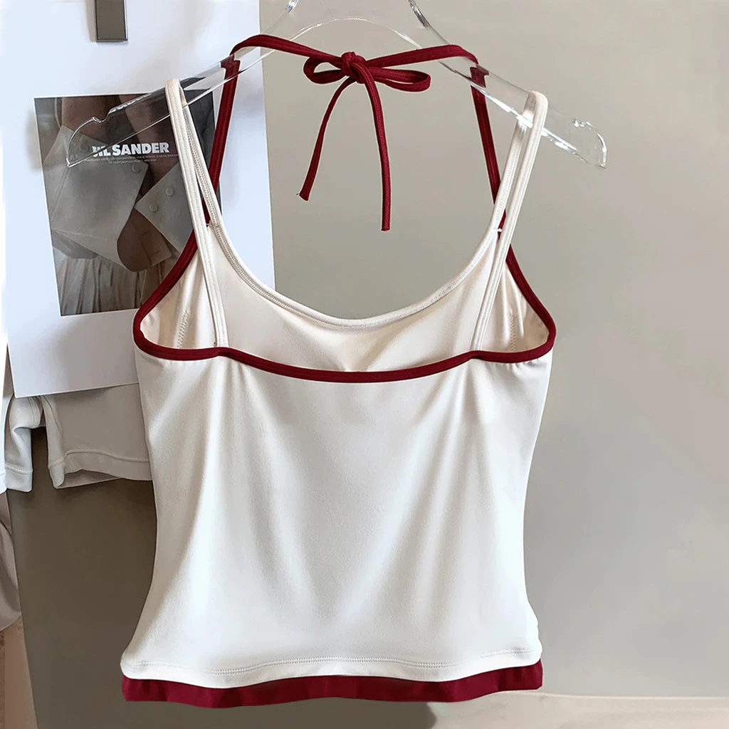 สปอร์ตบราโยคะ ดีไซน์ฮาลเตอร์ เสื้อยืดกระชับสัดส่วนสำหรับออกกำลังกาย thumbnail 4