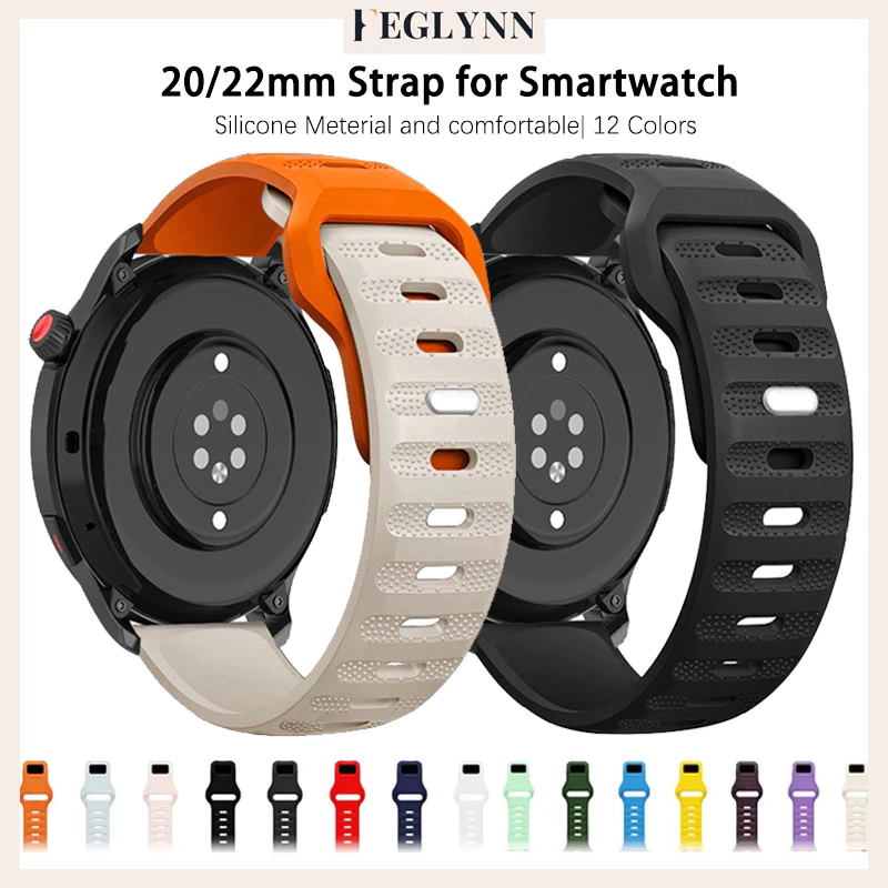 สายพานซิลิโคน 20 มม. 22 มม. for Samsung Galaxy Watch FE 7 6 5 /Redmi Watch 5 Active/Lite /Garmin/Amazfit bip 6 /Aolon