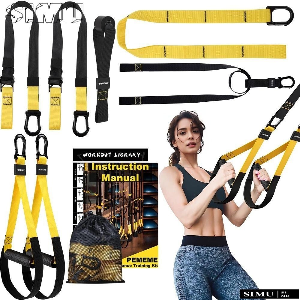 SIMULR Resistance Training Kit FullBody Workout with Suspension Straps Fitness Suspension Training B