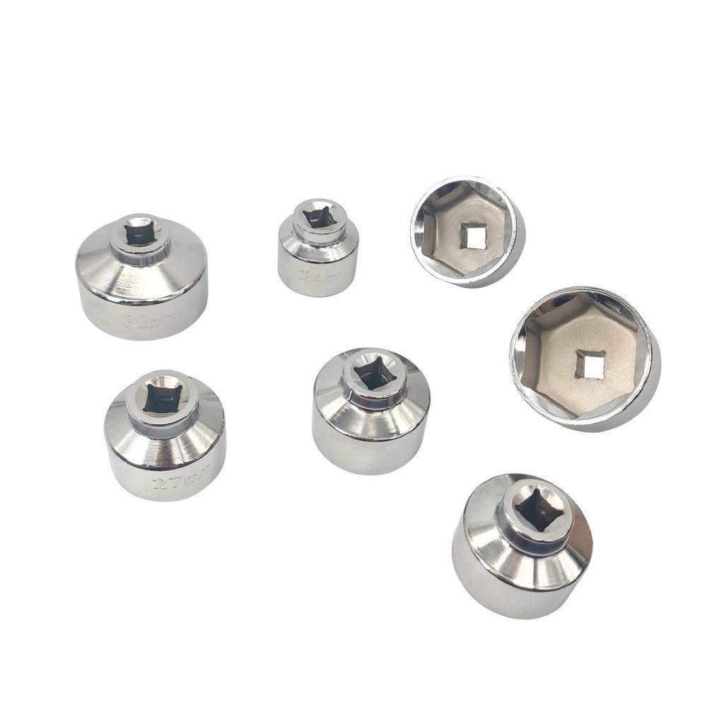 Fangzi ประแจกรองน้ำมัน 7 ชิ้น 3/8 หมวกชุดเครื่องมือชุด 24 27 29 30 32 36 38 มม. สำหรับ VW Silver