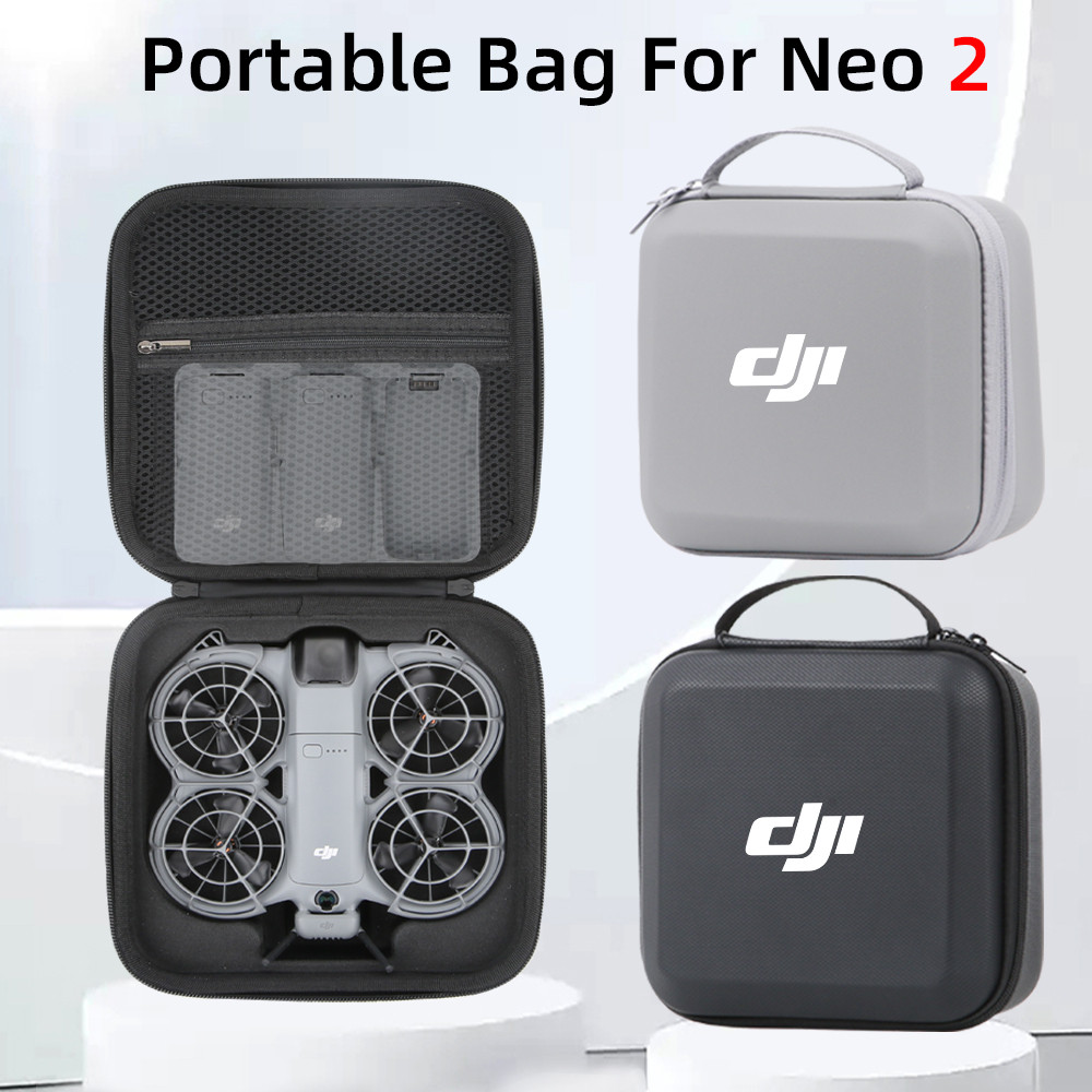 กระเป๋าแบบพกพาสําหรับ DJI NEO 2 กล่องเก็บโฮสต์กระเป๋าเก็บของสําหรับ DJI Neo2 PU กระเป๋าสะพายไหล่มือถือ