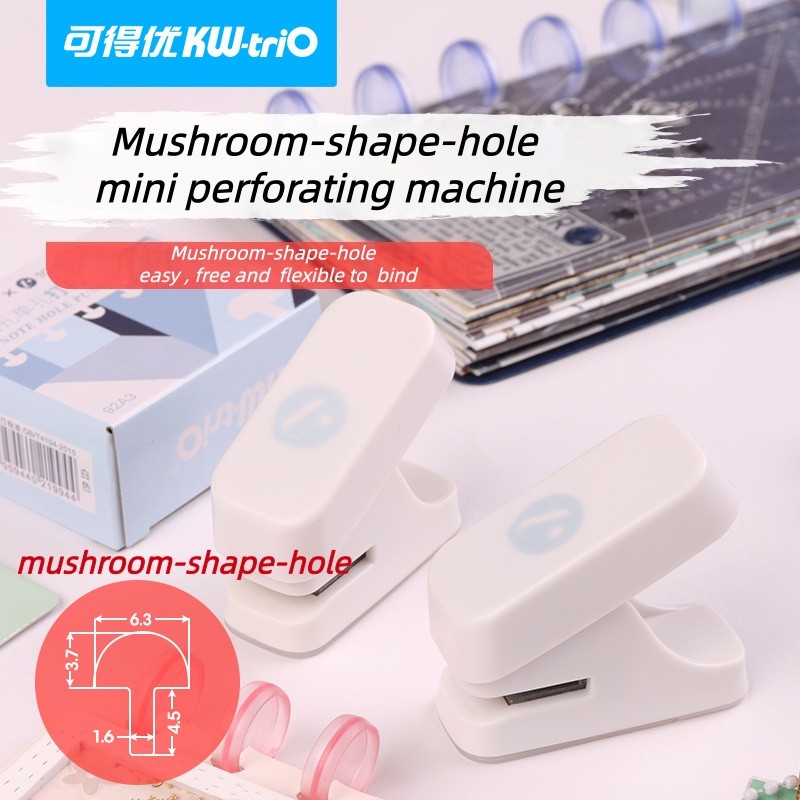 KW-TRIO 92A3 เครื่องป้อนข้อมูลมินิรูเห็ด/ความจุ 3 แผ่น/รูเดียวเครื่องเจาะรูหลวม/เครื่องเขียนสร้างสรร