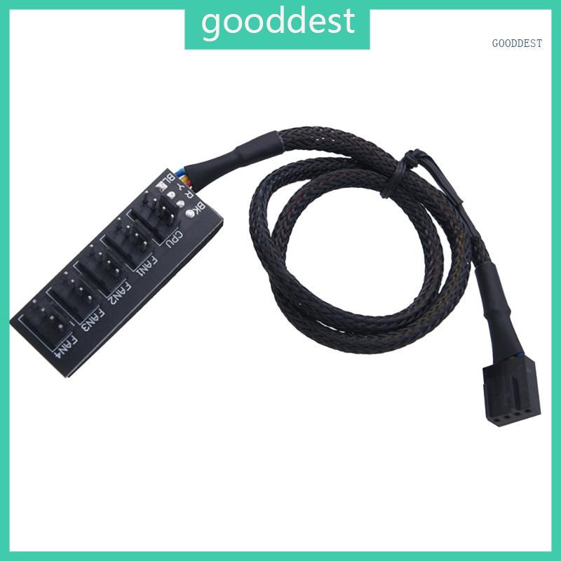 GOO 5 Way PWM พัดลมอะแดปเตอร์ 5 พอร์ต 4Pin PWM PC พัดลมระบายความร้อน Controller Power Distribution 4