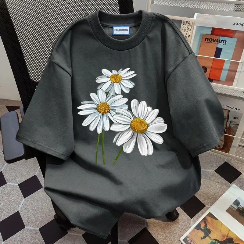 UT shop เสื้อยืด oversize เสื้อแฟชั่น คอกลม ผ้าCotton 100% แขนสั้น ใส่สบาย ไม่ต้องรีด   'Little Daisy'