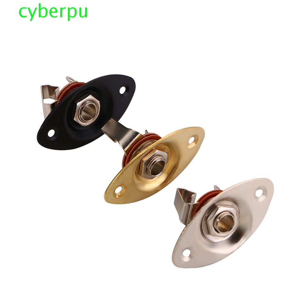 CYBERPULLSE Output Socket อะไหล่กีตาร์ไฟฟ้า ทนทาน Jack Plate & Screws 3 สีสําหรับกีตาร์ไฟฟ้า Audio O