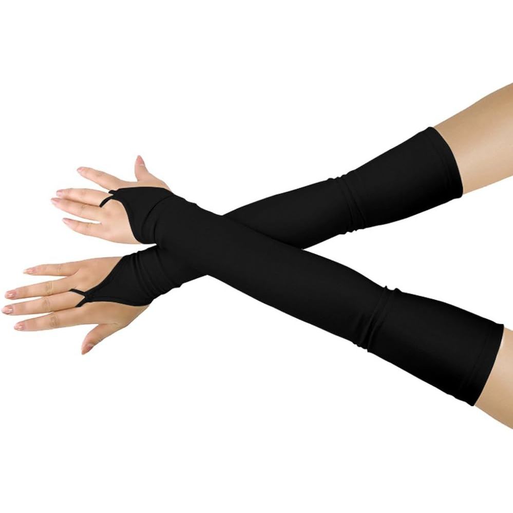 Shinningstar Girls Boys Adults Stretch Spandex Fingerless Over Elbow คอสเพลย์ Catsuit Opera ถุงมือยา