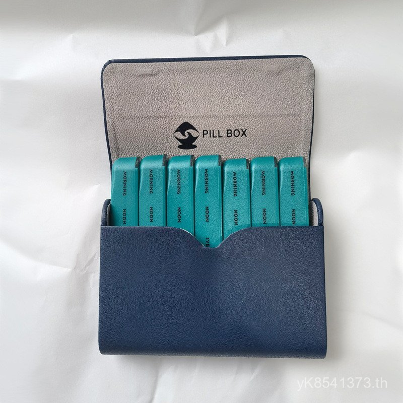 28 Tidy-up Leather Bag Magnetic Format One Week Pill Box Storage Box Moisture-proof Classification L