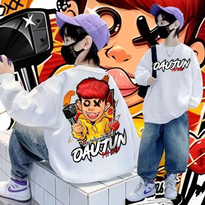 【Kidwith】 NEW ! ! ! COD เสื้อยืดเด็ก คอตตอน เสื้อสเวตเตอร์เด็กแฟชั่น เสื้อยืดแขนยาวลำลองสำหรับเด็กชายและเด็กหญิง