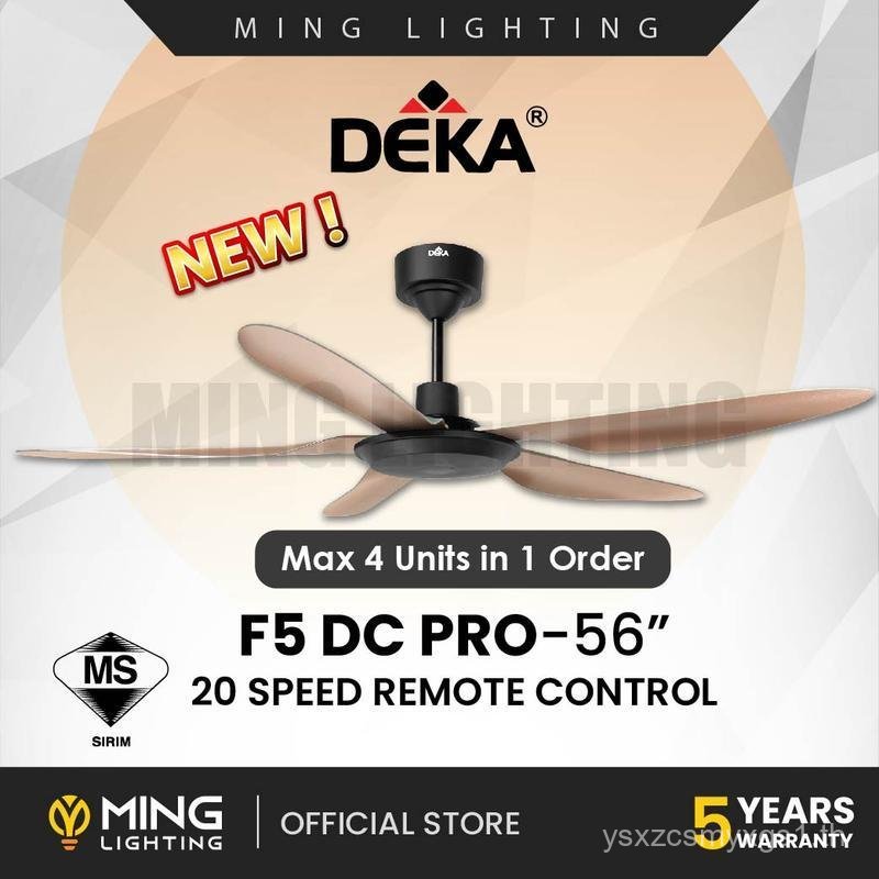 (Sim) DEKA F5DC PRO พัดลมเพดานรีโมทคอนโทรล 10+10 ความเร็ว Kipas Siling Syiling Cooling