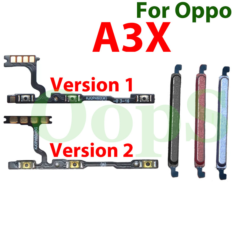 ปุ่มเปิดปิด Flex สําหรับ OPPO A3 A3X บน/ปิดปุ่มสวิทช์ด้านข้าง Key Volume Up Down Flex Cable CPH2681 CPH212641 อะไหล่มือถือ
