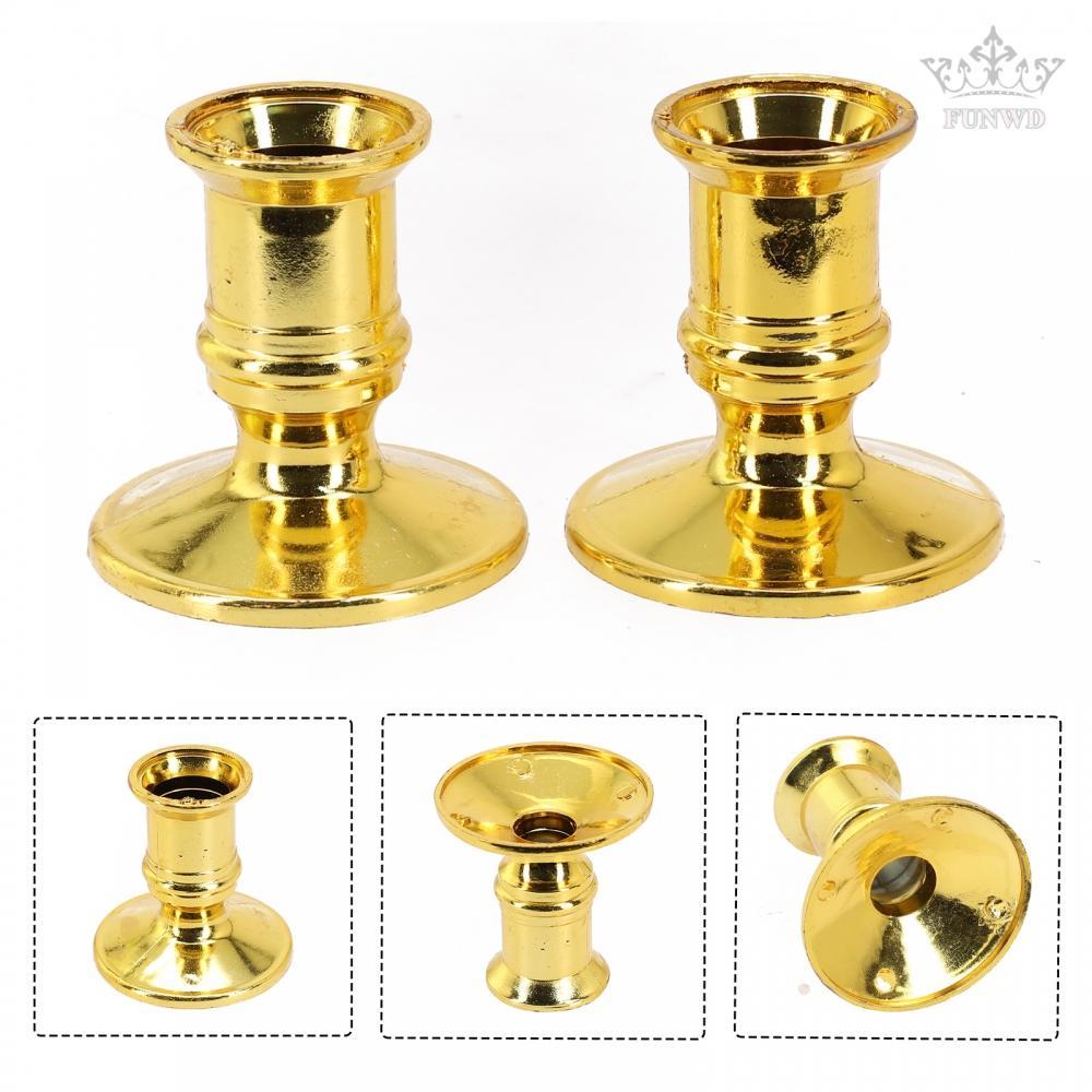 Classic Brass Plated Candle Holders Fits Standard Taper Candles (Set of 2)