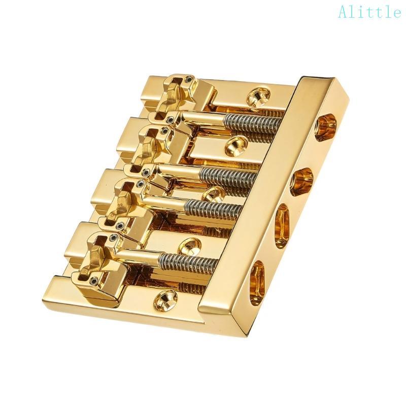Alia 4 String Bass Bridge เปลี่ยนปรับ String Spacing สังกะสีโลหะผสม Bass Bridge สําหรับเพิ่มการควบคุ