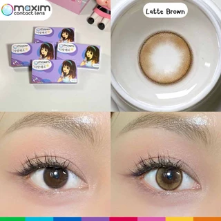 Maxim คอนแทคเลนส์สี รายเดือน รุ่น Maxim Colors Air BLINK LATTE BROWN จำนวน/กล่อง 2 ชิ้น