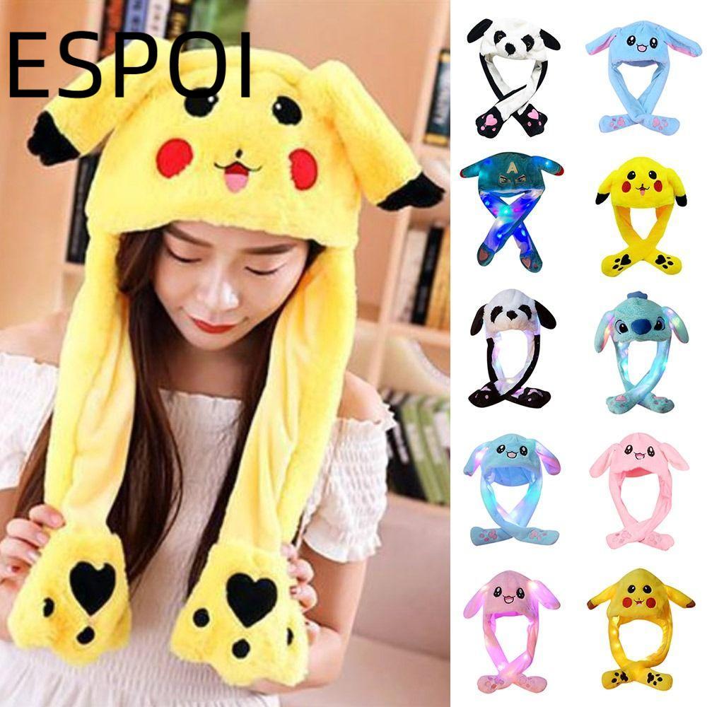 ESPOI สัตว์เรืองแสง Earflap หมวก,การ์ตูนสัตว์ Plush Moving หมวก, Trapper คออุ่น Kuromi Headwear เคลื่อนย้ายได้หูถุงลมนิรภัยหมวกคอสเพลย์ Party