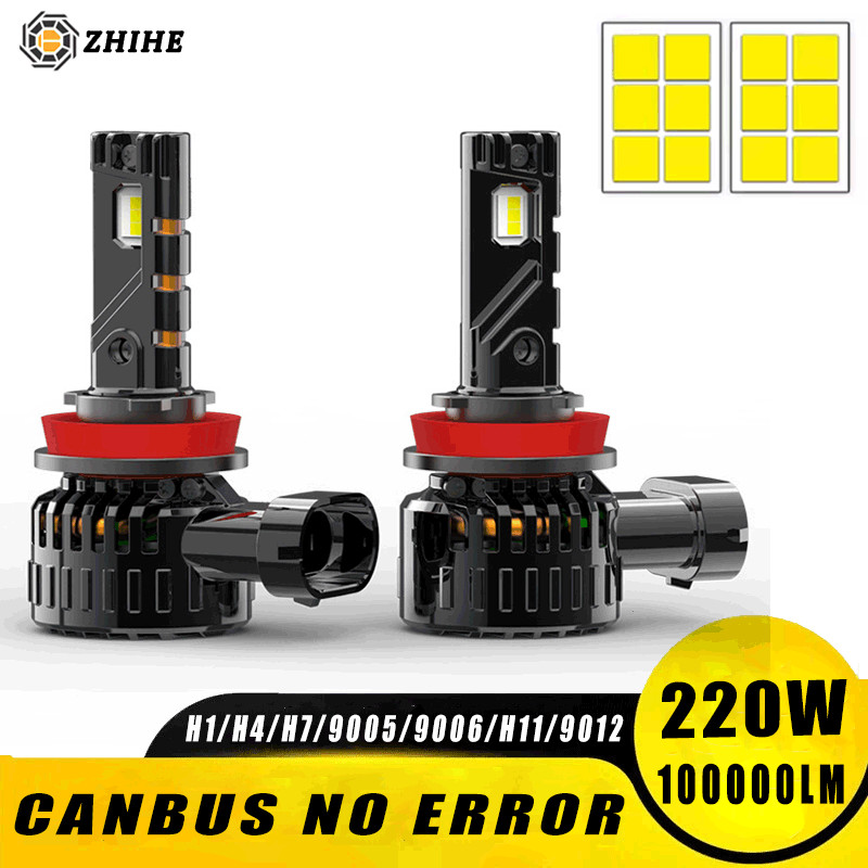 H7 ไฟหน้า LED Canbus ไม่มีข้อผิดพลาด H7 Turbo หลอดไฟ LED H4 H1 H8 H9 H11 9005 9006 9012 สําหรับ VW T