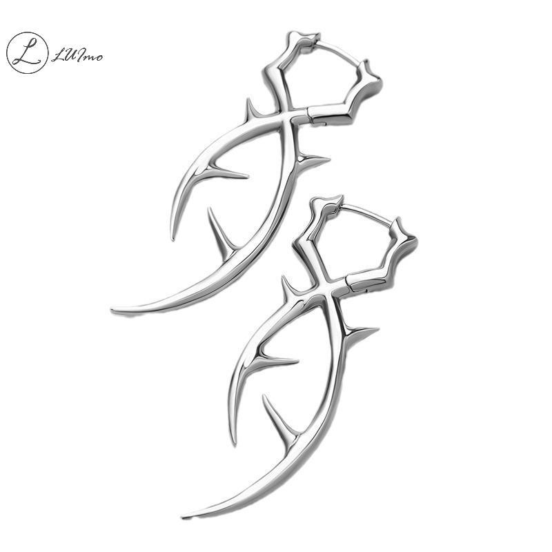 ต่างหู Thorn Dangle Drop สไตล์ Punk Goth Hip Hop สำหรับผู้หญิงและผู้ชาย พร้อมเครื่องประดับ charm แฟชั่นใหม่