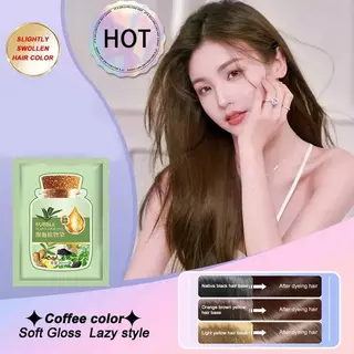 แชมพูย้อมผมธรรมชาติพืช สีผมติดทนนานสะดว ครีมย้อมผมปกปิดผมหงอกได้อย่างมีประสิทธิภาพ การย้อมสีเพื่อสุขภาพการดูแลเส้นผม