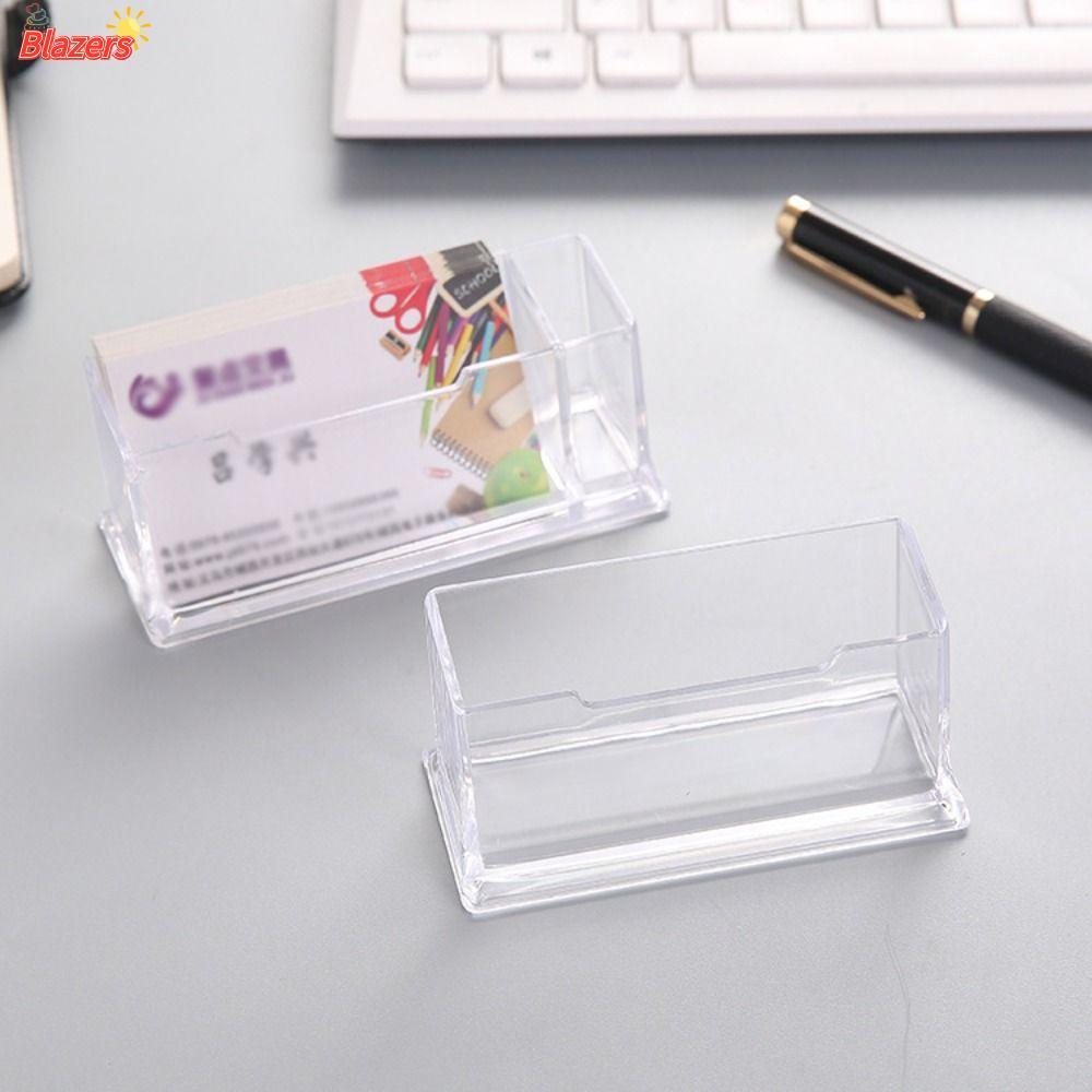 BLAZERS กล่องชั้นวางเดสก์ท็อป, Creative Location Card Organizer Business Card, ทนทานโปร่งใสอะคริลิคก