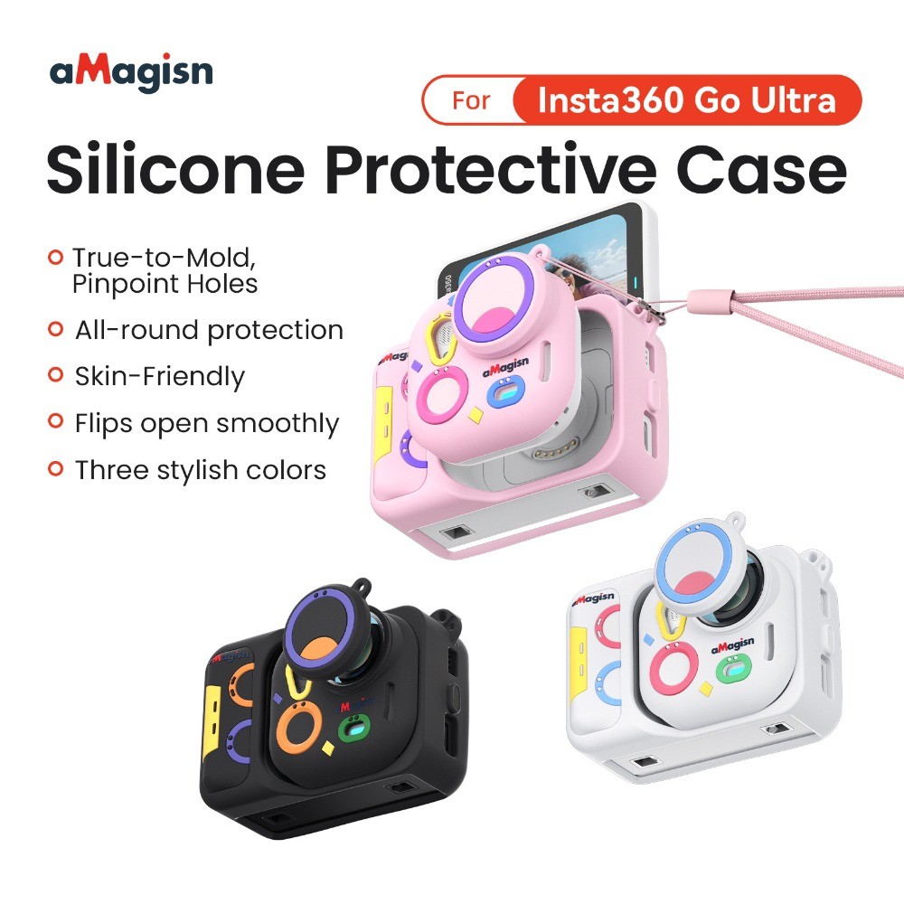 เหมาะสําหรับ Insta360 Go Ultra Thumb กล้องกีฬาหลายสีซิลิโคนฝาครอบป้องกัน Insta360 Go Ultra กล้องกีฬา Anti Collision และ Anti Drop อุปกรณ์เสริม C