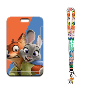 การ์ตูนแอนิเมชั่น Zootopia Student Bus Card Holder Subway ID Card โพลีเอสเตอร์ Lanyard ABS Holder ของขวัญ