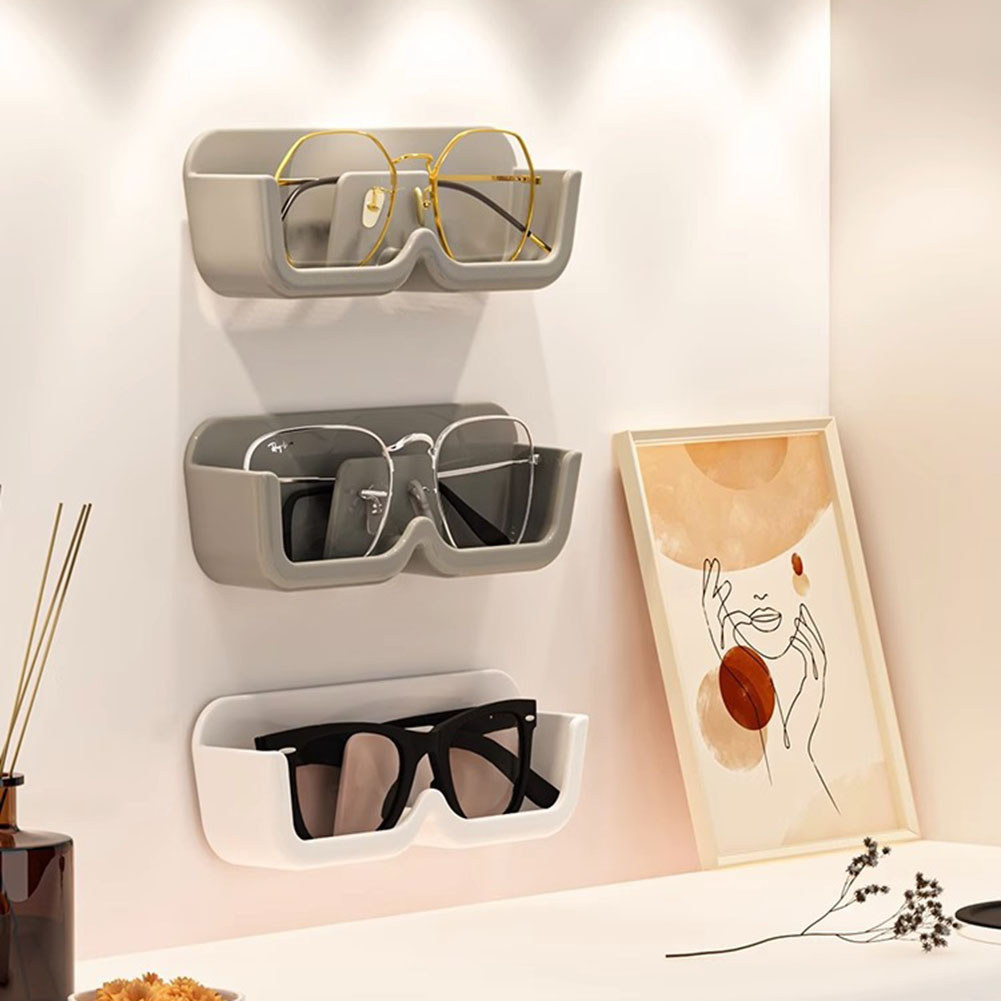【iTools】Wall Mounted Glasses Organizer Durable ABS Secure Holder Space Saving DesignHot Sale