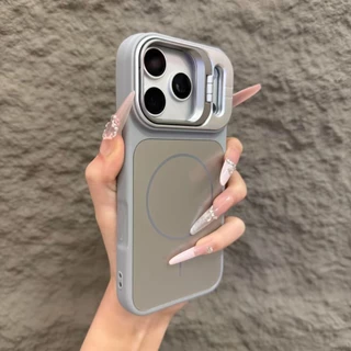 DAJII พร้อมเลนส์ขาตั้งแม่เหล็กสําหรับ iPhone 17 16 15 14 13 12 11 Pro Max Air Plus AG Matte Soft Case Cover