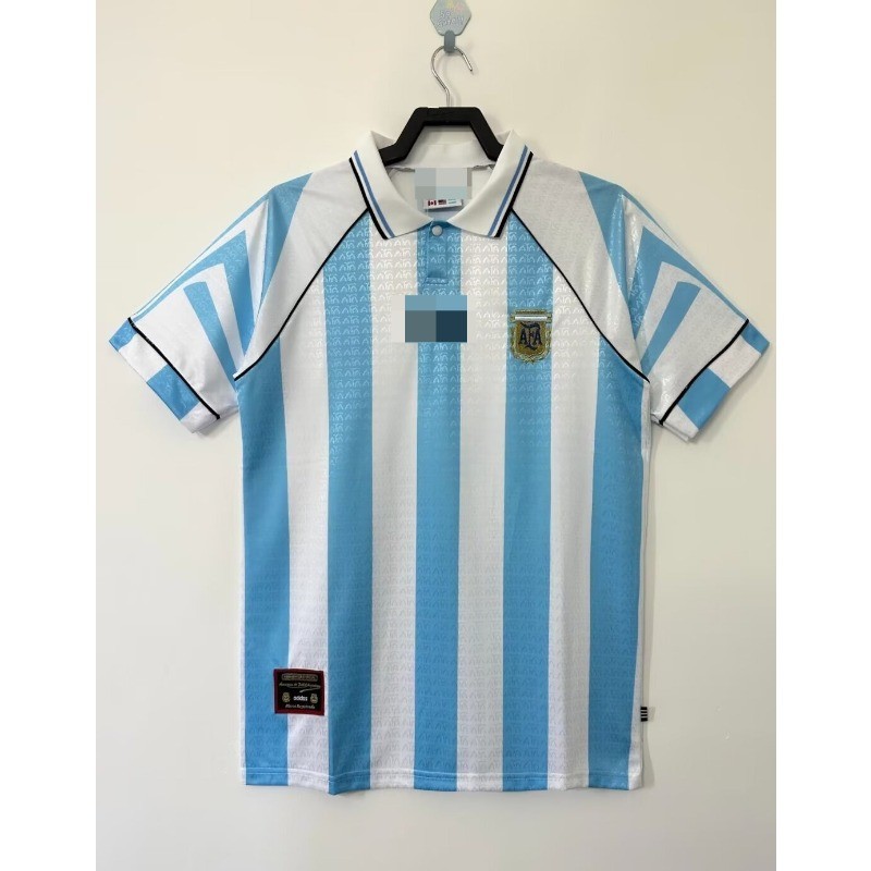 Retro 1996-97 Argentina home football short Sleeve jersey