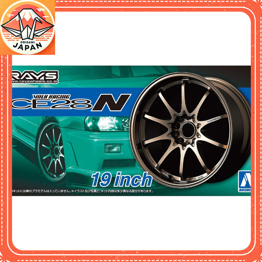 ชิ้นส่วนแต่งรถยนต์สำหรับโมเดล 1/24 VOLK RACING CE28N ขนาด 19 นิ้ว จากชุด The Tuned Parts Series ของ 