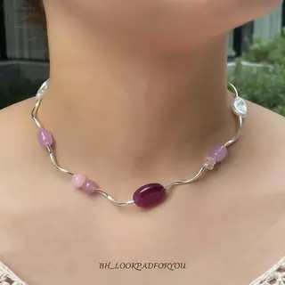 สร้อยคอลูกปัด หิน สร้อยคอวินเทจ ใส่เที่ยว ทะเล คาเฟ่ น่ารักๆ (พร้อมส่ง)