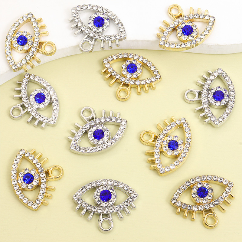 10 ชิ้นประกาย Rhinestones ฝังตุรกี Blue Evil Eye Charms, Lucky Eye จี้สําหรับ DIY บุคลิกภาพสร้อยคอต่างหูสร้อยข้อมือพวงกุญแจ - ของขวัญในอุดมคติสําหรับครอบครัวและเพื่อน