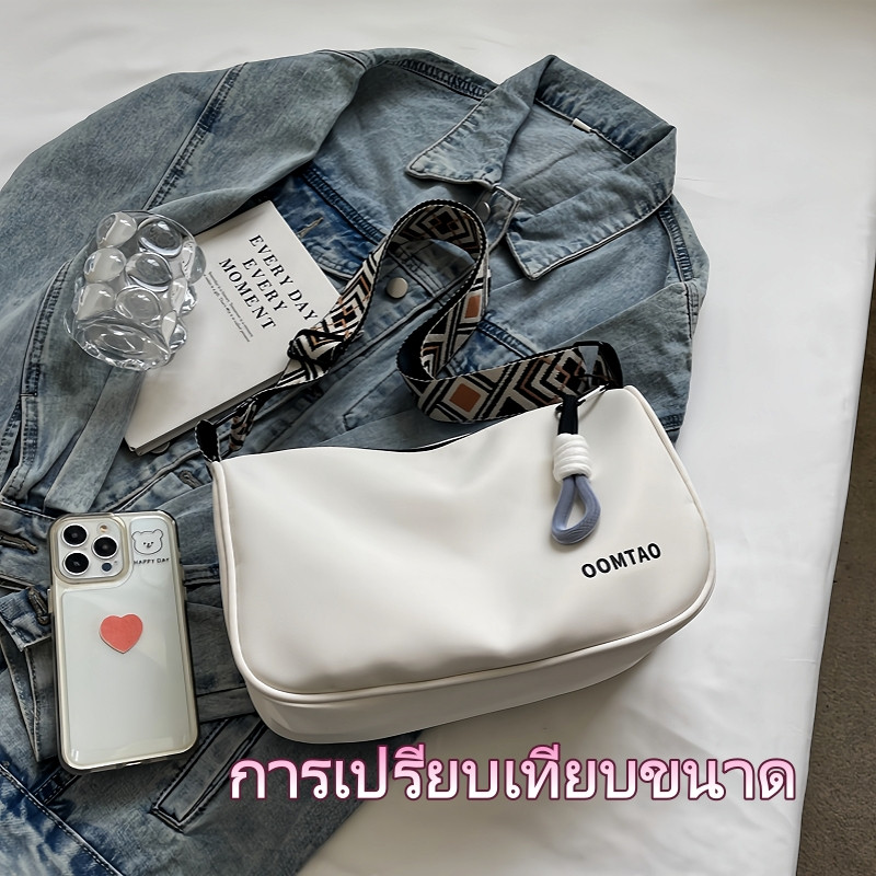 Halo studio พร้อมส่ง กระเป๋าแคนวาสลำลอง ดีไซน์เรียบง่าย น้ำหนักเบา ช่องเก็บของกว้าง ใช้งานได้หลากหลาย ราคา ถูกที่สุด ดีลบีเคเค แกลเลอรีภาพที่ 4