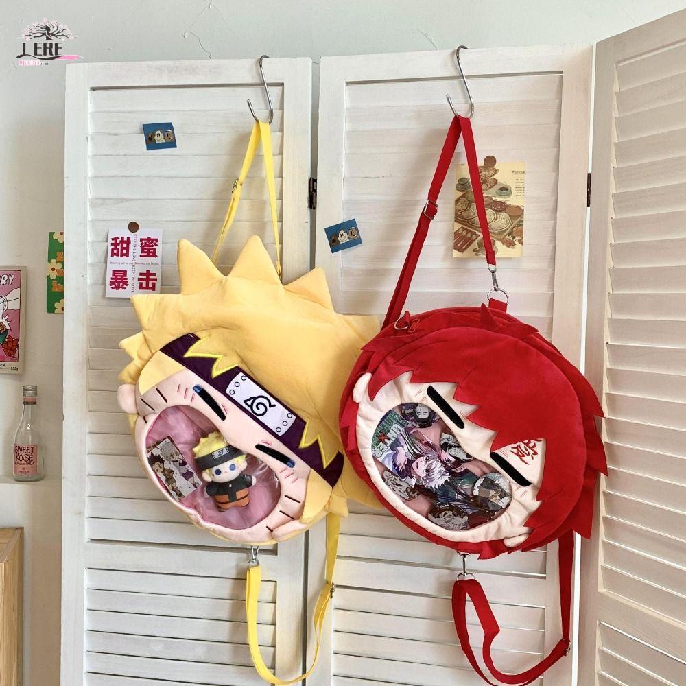 กระเป๋าเป้สะพายหลังแบบอนิเมะญี่ปุ่น ดีไซน์ Uzumaki Naruto และ Uchiha Sasuke พร้อมลวดลายโปร่งใสน่ารัก