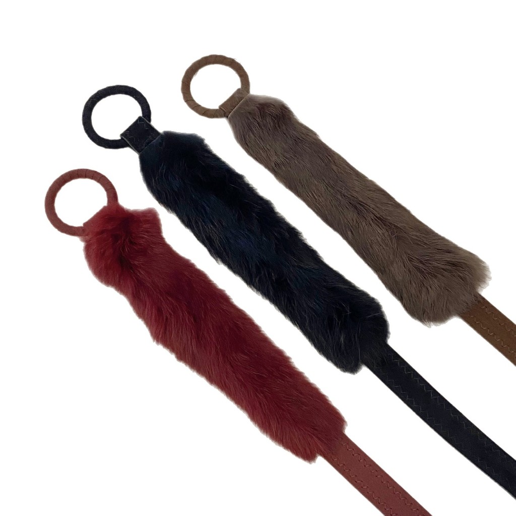 เข็มขัดสีแดงขนยาวสำหรับกางเกงยีนส์และกระโปรง - รูปที่ 3