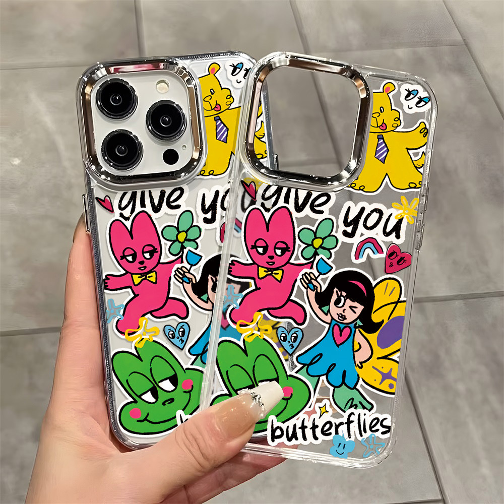 INS สำหรับ Samsung A56 A17 A07 A36 A06 A55 A22 5G A26 A16 A54 A15 A05S S25 Ultra เคสโทรศัพท์มือถือลายการ์ตูนใสกันกระแทก - รูปที่ 5