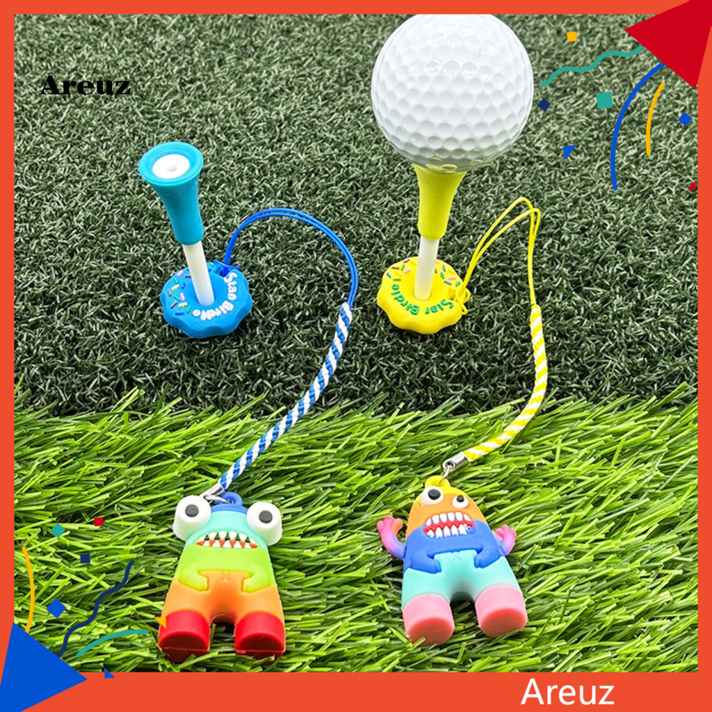 ARE Golf Accessory Holder Tee Holder for Golf Bag Cartoon Golf Tee Hanger with Strap Protection Tee 