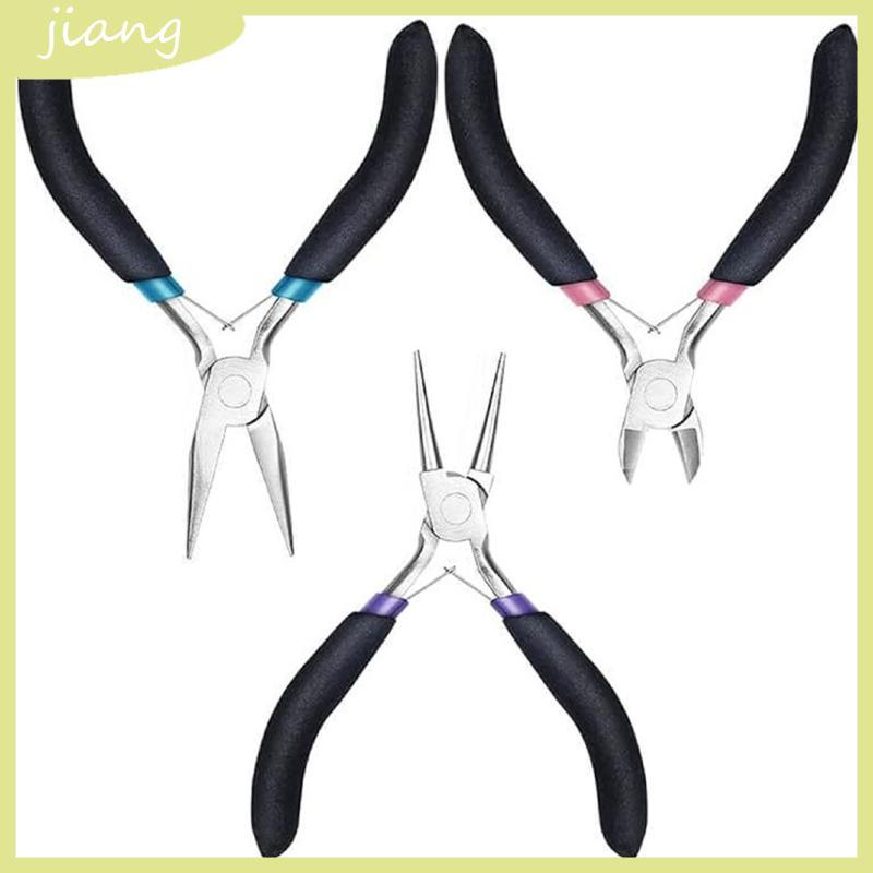 JN 3 ชิ้นเครื่องประดับทําเครื่องมือเครื่องตัดลวดคีมจมูกกลมชุด Jewellery ทําเครื่องมือสําหรับ Jewelle