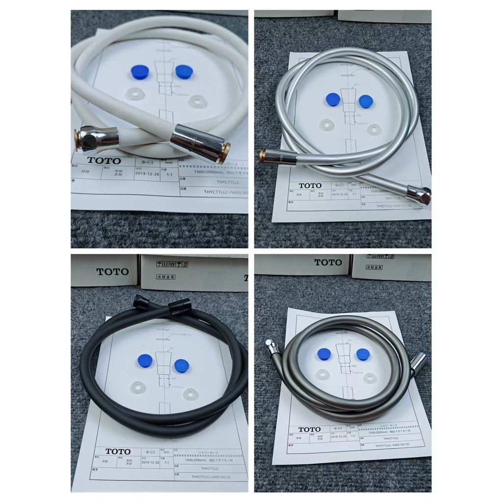 ญี่ปุ่นนําเข้า TOTO ท่ออาบน้ําป้องกันการระเบิด Anti-Tangling PVC ท่อ 1.5 M Anti-Slip Nut 360 องศาหมุ