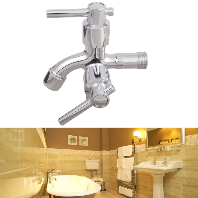YU Durability 1 Inlet 2 Outlets AntiLeak ซักรีดก๊อกน้ําเงินสังกะสีสําหรับการเชื่อมต่อหลายอุปกรณ์ติดต