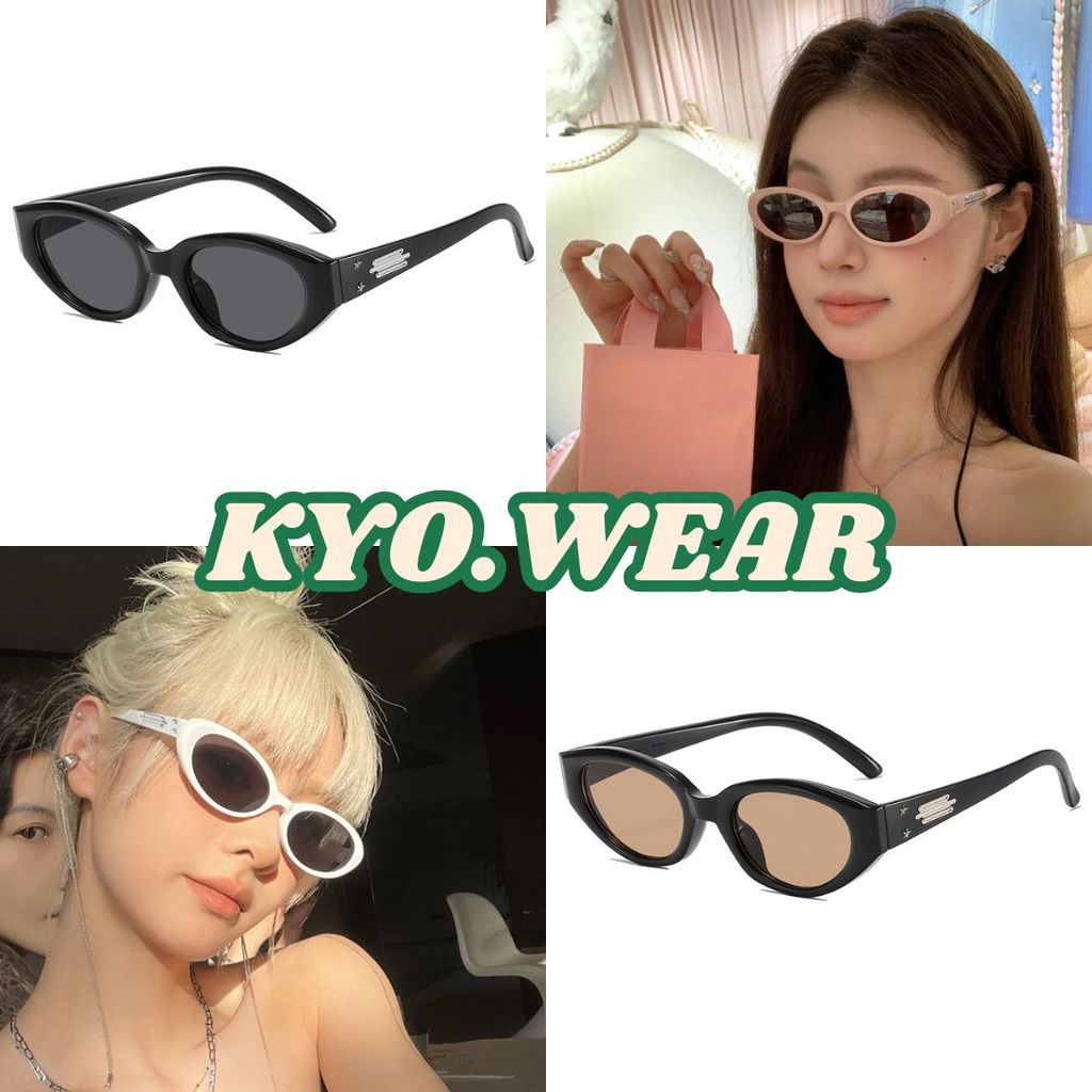 KYO 👓 แคทอายแบบย้อนยุคแว่นกันแดดแฟชั่น แว่นกันแดด Y2K สไตล์อินสตาแกรมระดับไฮเอนด์ แว่นกันแดดป้องกันร
